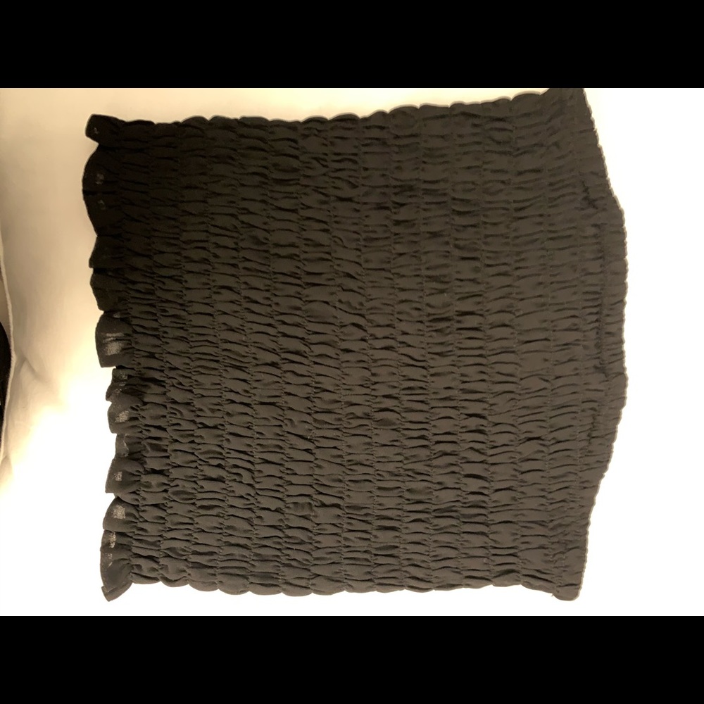 ruffled black tube top